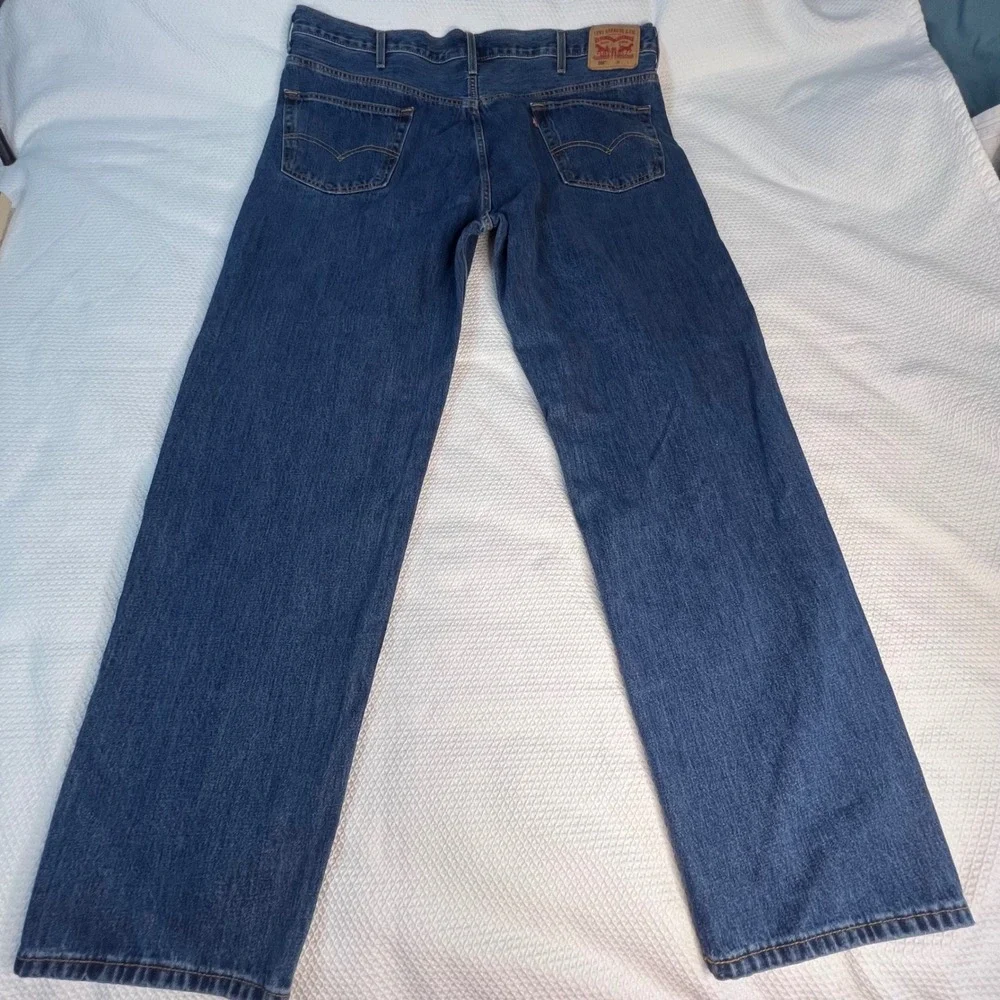 Levis 550 Relaxed Fit Medium Wash Blue Denim Jeans Mens 48x36 Big&Tall Cotton